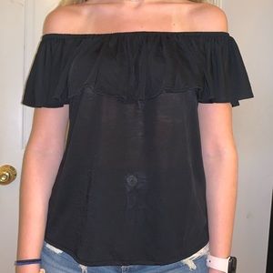 Black off the shoulder top